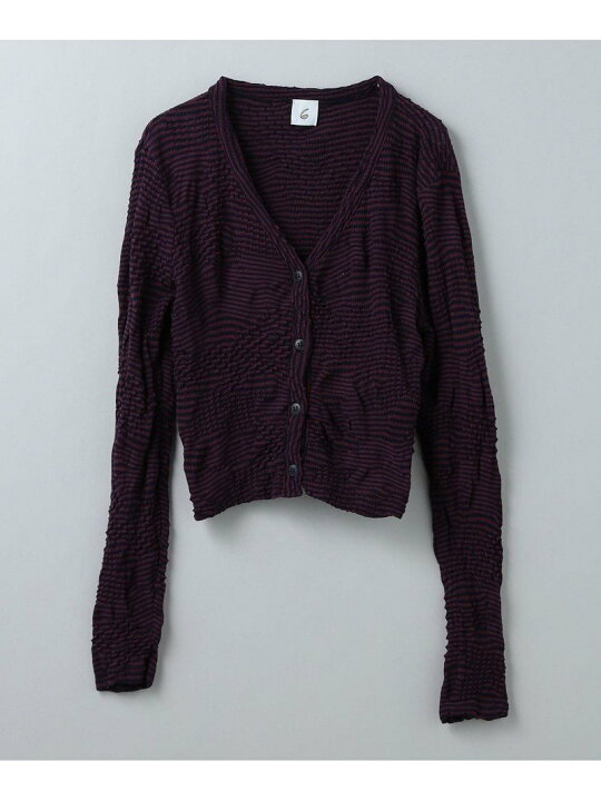 楽天市場】＜6(ROKU)＞COTTON MIX PATTERN BORDER CARDIGAN 