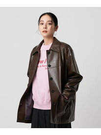 レザーライク カバーオール ジャケット BEAUTY&YOUTH UNITED ARROWS ビューティー＆ユース　ユナイテッドアローズ ジャケット・アウター カバーオール・ワークジャケット ブラック ブラウン【送料無料】[Rakuten Fashion]