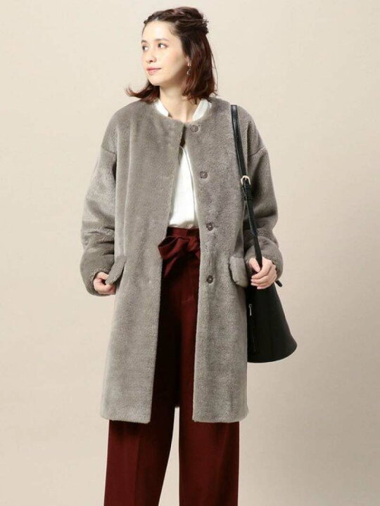 楽天市場】【SALE／40%OFF】BY エコファー ノーカラーコート 