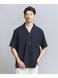 【WEB限定 WARDROBE SMART】テック シアサッカー オープンカラー シャツ BEAUTY&YOUTH UNITED ARROWS ビューティー＆ユース　ユナイテッドアローズ トップス シャツ・ブラウス ネイビー ブラック ベージュ【送料無料】[Rakuten Fashion]