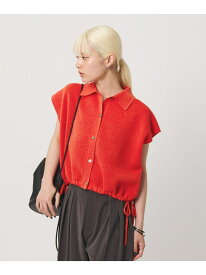 ヘムドローストリング シャツカーディガン ウォッシャブル BEAUTY&YOUTH UNITED ARROWS ビューティー＆ユース　ユナイテッドアローズ トップス ニット グレー ホワイト レッド【先行予約】*【送料無料】[Rakuten Fashion]