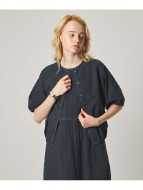 ＜Steven Alan＞クルーネック シュリンク ブラウス Steven Alan ビューティー＆ユース　ユナイテッドアローズ トップス シャツ・ブラウス グレー ネイビー【送料無料】[Rakuten Fashion]