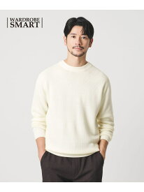 【WEB限定 WARDROBE SMART】マシーンウォッシャブル ウールミックス アゼ クルーネック BEAUTY&YOUTH UNITED ARROWS ビューティー＆ユース　ユナイテッドアローズ トップス ニット ホワイト ブラック【送料無料】[Rakuten Fashion]