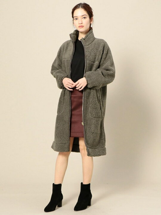 楽天市場】【SALE／40%OFF】BY ボアジップロングコート BEAUTY&YOUTH 