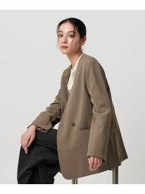 【WEB限定 Wardrobe DAILY MINIMAL】ダブルクロス カラーレスジャケット ウォッシャブル BEAUTY&YOUTH UNITED ARROWS ビューティー＆ユース　ユナイテッドアローズ ジャケット・アウター ノーカラージャケット ブラウン ネイビー ブラック グレ【送料無料】[Rakuten Fashion]