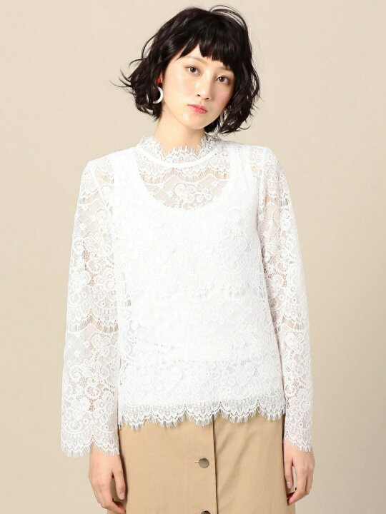 楽天市場】【SALE／30%OFF】BY レースハイネックプルオーバー 