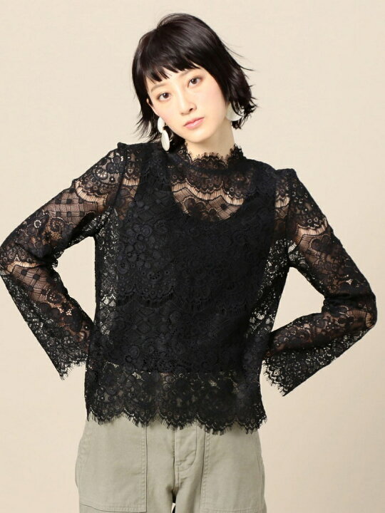 楽天市場】【SALE／30%OFF】BY レースハイネックプルオーバー 
