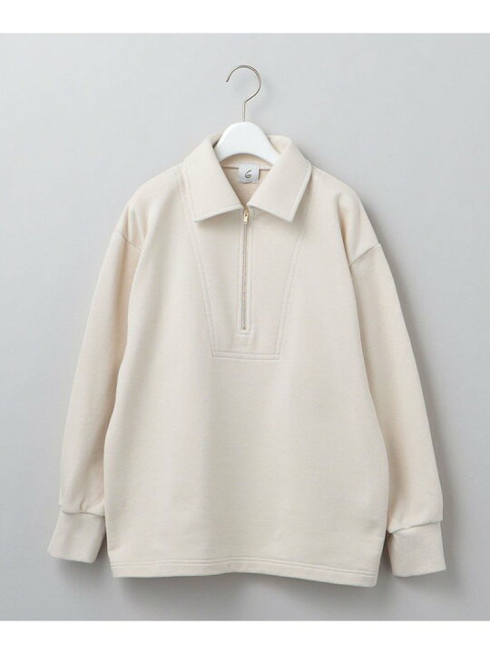 楽天市場】＜6(ROKU)＞COTTON URAKE HALF ZIP PULLOVER/スウェット 6  