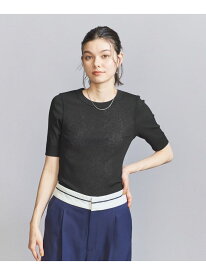 ポリエステルテレコ コンパクト ショートスリーブトップス BEAUTY&YOUTH UNITED ARROWS ビューティー＆ユース　ユナイテッドアローズ トップス カットソー・Tシャツ ブラック ホワイト ブラウン グリーン【送料無料】[Rakuten Fashion]