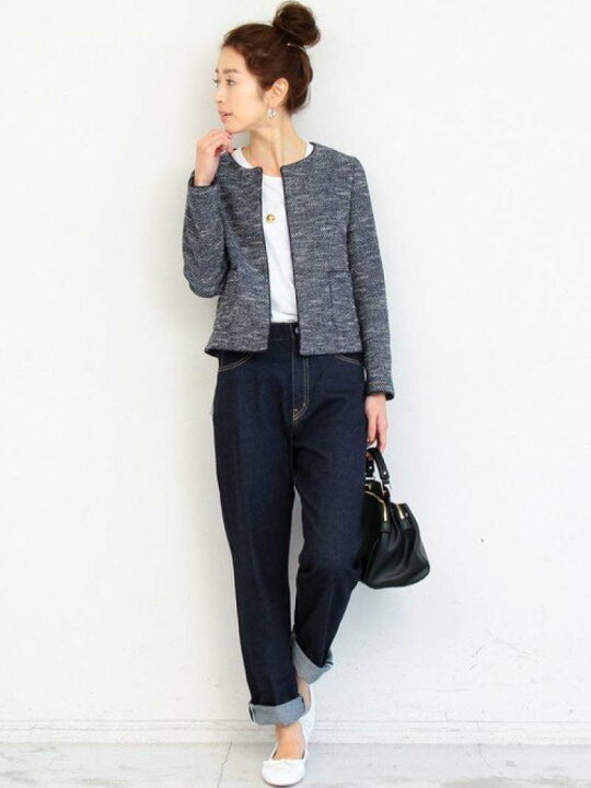 楽天市場】【SALE／30%OFF】BY∴ ミックスツイードノーカラー9分袖 