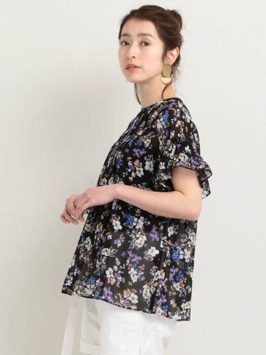 美品】United Arrowsフラワー ギャザーブラウス【定価44,000】