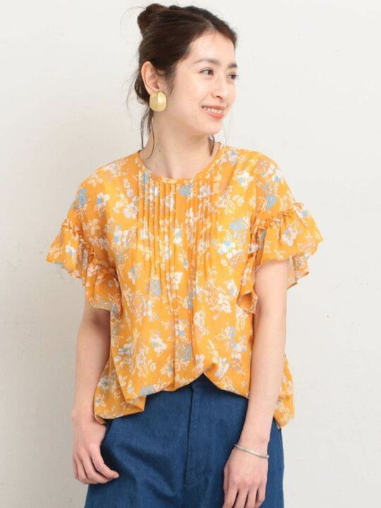 美品】United Arrowsフラワー ギャザーブラウス【定価44,000】