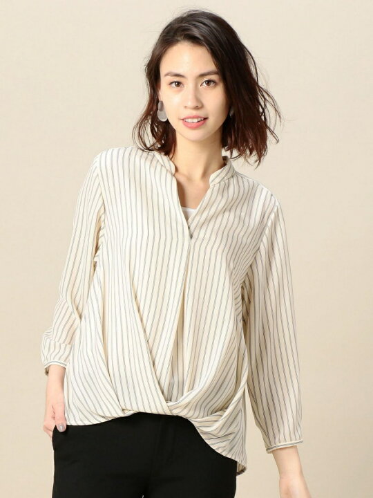 楽天市場】【SALE／30%OFF】BY ストライプシフォンタックスキッパー8分 