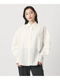 ＜MARW UNITED ARROWS＞ワッシャー バルーンスリーブ シャツ MARW UNITED ARROWS ビューティー＆ユース　ユナイテッドアローズ トップス シャツ・ブラウス ネイビー ホワイト【送料無料】[Rakuten Fashion]
