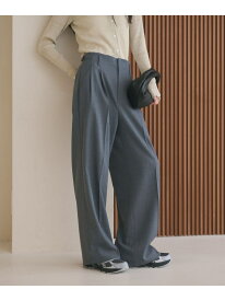 ポリエステルブレンド 2タック タブワイドパンツ BEAUTY&YOUTH UNITED ARROWS ビューティー＆ユース　ユナイテッドアローズ パンツ その他のパンツ ホワイト グレー ベージュ【送料無料】[Rakuten Fashion]