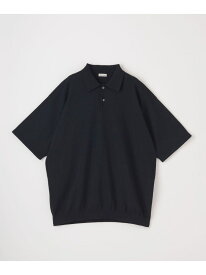 ＜Steven Alan＞ 60ハイツイスト ショートスリーブ ニット ポロシャツ -LOOSE Steven Alan ビューティー＆ユース　ユナイテッドアローズ トップス ポロシャツ ブラック グレー【送料無料】[Rakuten Fashion]