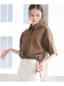 チェック ドローストリング シャツ ウォッシャブル BEAUTY&YOUTH UNITED ARROWS ビューティー＆ユース　ユナイテッドアローズ トップス シャツ・ブラウス ネイビー グレー【送料無料】[Rakuten Fashion]