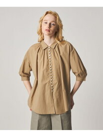 ＜Steven Alan＞コットン ポプリン ギャザー ブラウス Steven Alan ビューティー＆ユース　ユナイテッドアローズ トップス シャツ・ブラウス ベージュ ブラック【送料無料】[Rakuten Fashion]