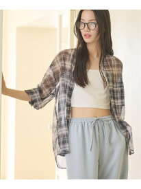 【WEB限定】オンブレーチェック シアーバンドカラーシャツ ウォッシャブル BEAUTY&YOUTH UNITED ARROWS ビューティー＆ユース　ユナイテッドアローズ トップス シャツ・ブラウス ブラック ブラウン【送料無料】[Rakuten Fashion]