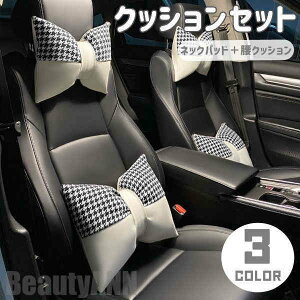 新生活 クッションセット 2点セット 背もたれ クッション 低反発 ネックパッド+腰クッション 腰楽クッション ソファクッション 自宅用 運転 背中 背当て ネックパッド車 首 運転 車用品 旅