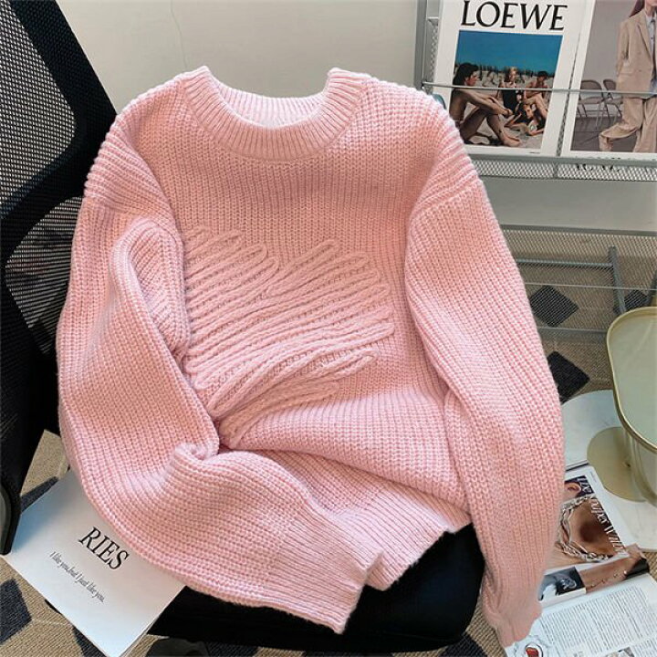 楽天市場】ピンク セーター レディース ふわもこニット ニットトップス  