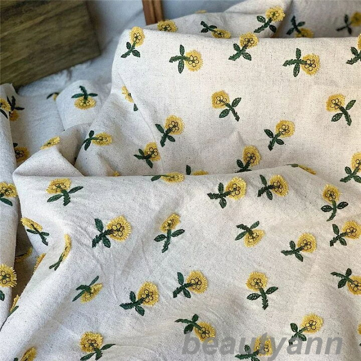 楽天市場】新生活 生地 手芸 布 綿 手作り 刺繍生地 小花柄 3D立体 