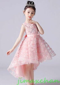 新生活 サマー /110-160cm 子供服 女の子ワンピース ドレス カラードレス フラワーガール 丸首 花編 演出 お嫁さん/ピアノ 発表会?結婚式?七五三