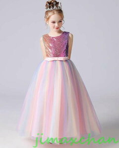 新生活 サマー /120-170cm 子供服 女の子ワンピース ドレス カラードレス フラワーガール 丸首 花編 演出 お嫁さん/ピアノ 発表会?結婚式?七五三