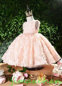 新生活 サマー 80/90/100/110cm 子供服 女の子ワンピース ドレス カラードレス フラワーガール 丸首 花編 演出 お嫁さん/ピアノ 発表会?結婚式?七五三