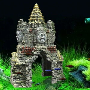 新生活 気楽 アクアリウム アステカ 石像風 遺跡 オブジェ 水槽 置物 インテリア 熱帯魚 魚 熱帯雨林 海水魚 淡水魚 ネオンテトラ グッピー エンゼルフィッシュ ピラルク アロワナ