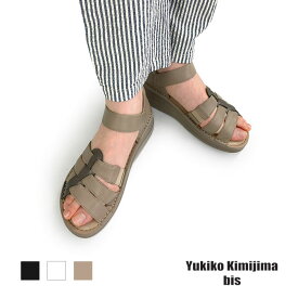 【6/1～FASHION SPECIAL FAIR ポイント10倍】Yukiko kimijima bis ユキコ キミジマ ビス レディース サンダル カジュアル 厚底 マジックテープ レザー 歩きやすい ワイズ 159-5438 あす楽対応