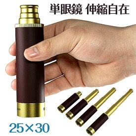 単眼鏡 海賊望遠鏡 25x30 ズーム可能単眼鏡 ヴィンテージ 海賊望遠鏡 伸縮自在 小型 携帯便利 防水 アルミニウム合金真鍮 調節可能な光学望遠鏡 旅行 ナビゲーション セーリング 航海 観戦 観戦 ゲーム用