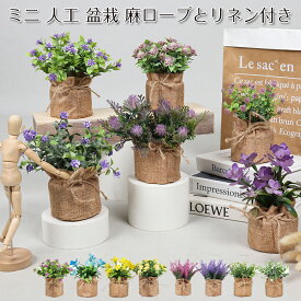 ミニ 人工 盆栽 アレンジメント 観葉植物 インテリアフラワー 枯れない花　水やり不要　手作り アートフラワー 観葉植物 麻ロープとリネン付き インテリア 玄関飾り ホームオフィス装飾 家の装飾 家具の装飾用 20 モデル