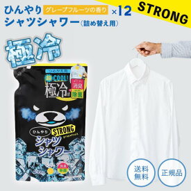 ひんやりシャツシャワーストロング 詰め替え 400ml 12個 グレープフルーツの香り 冷却グッズ 熱中症 熱中症対策 冷却 衣類用冷感スプレー 衣類用冷感ミスト ひんやりグッズ 暑さ対策 猛暑対策 グッズ 涼しい ミント 睡眠 寝る時 消臭 除菌 衣類 熱帯夜 寝具 ときわ商会