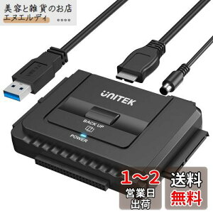 Unitek USB-A IDE SATA Ή USB3.0 A_v^[ 2.5/3.5C`HDD SSD whCuɑΉ Ro[^ 18TB܂őΉ 5Gbps 12V/2AdA_v^[t OthCu f[^] obNAbv 