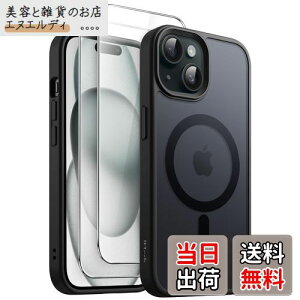 JETech 3 in 1 iPhone 15 6.1 C`p }Olbg P[X 2KXtBt MagSafeΉ }bgobN ϏՌX}zJo[ (ubN)