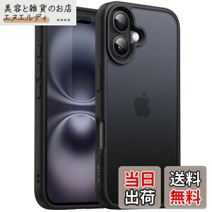 JETech iPhone 16 Plus 6.7C`p }bgP[X ϏՌ~^[O[h̗ی ̔w X}zJo[ wh~ (ubN)