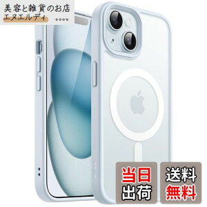 JETech iPhone 15 6.1C`p }Olbg P[X MagSafeɑΉ ̃}bgw ^ ϏՌ Jo[ (u[)