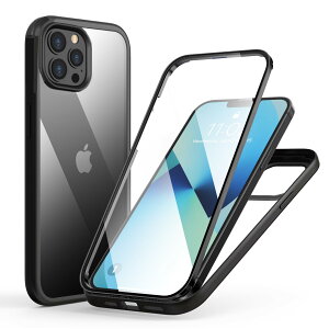 MQman iPhone12 iPhone12Pro P[X OʃKX+wʃKX 360°Sʕی 100ʃ^b`x ϏՌ KX tg+obNv[g y CX[dΉ O  Jo[ (iphone12/12prop, 