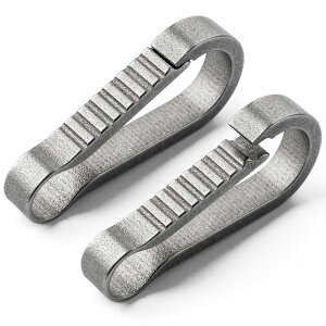 TIMULTI チタン カラビナ 小型 鍵 車 キーホルダー クイックリリース キーフック バックパック ベルトループ おしゃれ 紛失防止 取付簡単 頑丈(グレー/Sサイズ 2個)