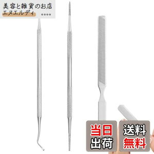 爪やすり 爪垢取り 3本セット ステンレス製 爪リフター 爪垢とり 陥入爪 ヤスリ 巻き爪 厚い爪 足 爪ケア ネイルケア シルバー