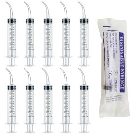 シリンジ 12ml 10本セット ペット シリンジ 介護補助 流動食 給水器 犬猫用 注射器 カーブ ノズル 注入器 鼻 口腔 洗浄器 投薬 哺乳器 実験用 個包装
