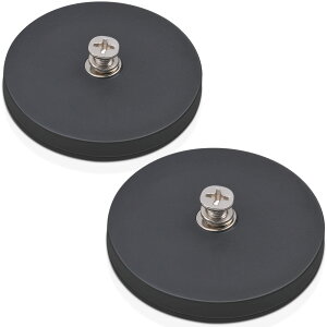 MAGXCENE 直径66mm 超強力 マグネット ネオジム磁石 アンチスクラッチ 台座 マグネット ラバーコーティング 強力磁石 M6ネジ付き スタッド付き ネオジム磁石ベース ツール、LED作業灯、車用ベ の