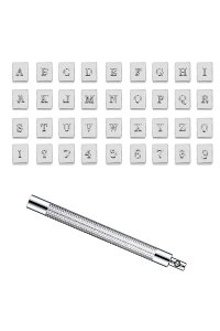 YFFSFDC 刻印セット レザークラフト 交換式刻印 3.5mm 36個セット 革用刻印セット DIY 手作り レザークラフト道具 革細工 打ち具 道具