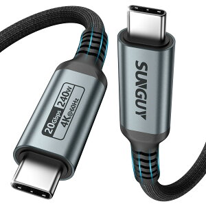 SUNGUY 240W USB C to C P[u 1M PD[d^CvC P[u 20Gbpsf[^] 4K@60Hzfo Type-C P[u ϋvfh~iC҂ iPhone 16/15 V[Y, MacBook Pro, iPad Pro/Air, Galaxy S24/S23