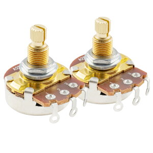 Musiclily Pro ギターポットミリ規格 A25KΩ Aカーブ ブラススレッドエレキギター/ベース用 (2個セット)