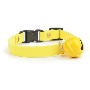 YFFSFDC 首輪 犬 猫 鈴付き ペット用首輪 猫くびわ 鈴付き超軽量 超軽量 サイズ調節可能 軽い 調整可能 快適でソフト 柔らかい 可愛い かわいい ペット 猫犬通用 15-21cm イエロー