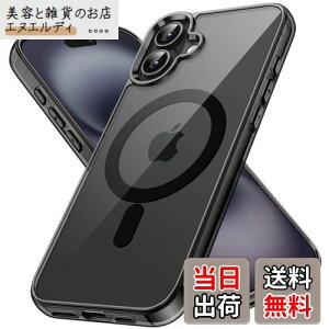 JETech iPhone 16 Plus 6.7C`p }Olbg P[X MagSafeΉ Ռz op[Jo[ h~ NAobN (ubN)