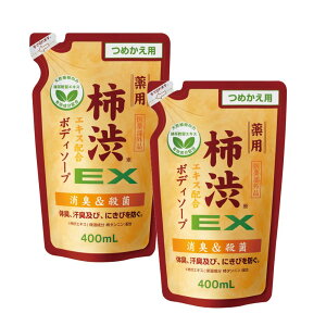 【送料無料】エスジェ 薬用柿渋エキス配合 ボディソープ EX(つめかえ用) 柿渋エキス ニオイ予防 殺菌 にきび 体臭 汗臭 対策 ボディウォッシュ ボディソープ せっけん 詰め替え用 ミント系の