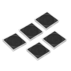 【送料無料】PATIKIL コインスナップホルダー 5個 コインケース収納 正方形 発泡ガスケット付き 適合17-37mm硬貨 コレクター用 コレクション用品 クリア ブラック
